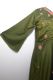 Bodenlanges indisches Kleid olivgrün mit Stickerei, Kleid 'Angrakah' aus reiner Viskose