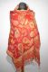 Wollschal 'boiled wool' bestickt rot-beige