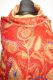 Wollschal 'boiled wool' bestickt rot-beige