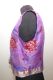 Seidentop flieder mit Blumenprint und Goldborte