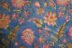 Baumwollstoff 'Jaipur' saphirblau mit floralen Mustern