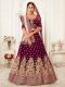 Lengha Choli Stoffset 3-teilig weinrot
