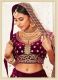 Lengha Choli Stoffset 3-teilig weinrot