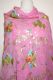 Dupatta Georgette rosa mit bunten Blumen