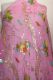 Dupatta Georgette rosa mit bunten Blumen