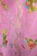 Dupatta Georgette rosa mit bunten Blumen