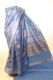 Sari Seidenorganza blau-hellbeige
