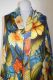 'Fine Wool' Wollschal Flower Design blau-gelb