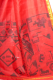 Seidenbrokatsari rot mit Goldborte