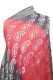 Dupatta Georgette schwarz-rot mit Silberbrokat