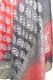 Dupatta Georgette schwarz-rot mit Silberbrokat