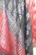 Dupatta Georgette schwarz-rot mit Silberbrokat
