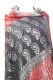Dupatta Georgette schwarz-rot mit Silberbrokat