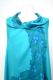 Dupatta Seidensatin türkis mit blau und grün