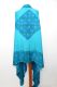 Dupatta Seidensatin türkis mit blau und grün