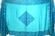 Dupatta Seidensatin türkis mit blau und grün