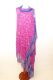 Dupatta Chiffon fuchsia-blau mit Pailletten und Spiegelchen