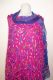 Dupatta Chiffon fuchsia-blau mit Pailletten und Spiegelchen