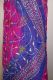 Dupatta Chiffon fuchsia-blau mit Pailletten und Spiegelchen