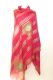 Dupatta Chiffon rubinrot mit goldenen Streifen
