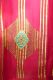 Dupatta Chiffon rubinrot mit goldenen Streifen