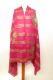 Dupatta Chiffon rubinrot mit goldenen Streifen