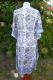 Kaftan 'Turiya' weiß-blau-rosa mit Blüten-Design