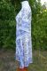 Kaftan 'Turiya' weiß-blau-rosa mit Blüten-Design