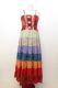 Kleid 'Gypsy' Rayon rot-schwarz mit bunten Volants