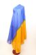 Bauchtanzschleier halbrund mit Borte - royalblau-gelb - B-Ware