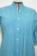 Baumwoll-Bluse 'Preetam' handbestickt blau - B-Ware