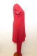 Salwar Kameez 2-teilig aus roter Kreppseide, Upcycling Seidenpunjabi in der Farbe rot