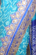 Seidensari blau-royalblau mit Brokat- und Paillettenstickerei