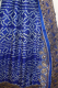 Seidensari blau-royalblau mit Brokat- und Paillettenstickerei