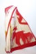 Indischer Sari aus feinstem Polyester rot-hellbeige
