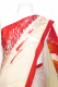Indischer Sari aus feinstem Polyester rot-hellbeige