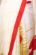 Indischer Sari aus feinstem Polyester rot-hellbeige