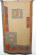 Sari aus Seidengeorgette hellbeige mit grau und orange