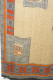 Sari aus Seidengeorgette hellbeige mit grau und orange