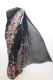 Georgette-Sari Viskose schwarz mit Blumenprint