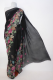 Georgette-Sari Viskose schwarz mit Blumenprint