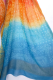 Georgetteseidensari 'Rainbow' mit Goldbrokat