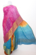 Georgetteseidensari 'Rainbow' mit Goldbrokat