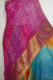 Georgetteseidensari 'Rainbow' mit Goldbrokat