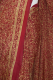 Georgetteseidensari 'Vintage' weinrot mit Blumenprint