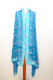 Dupatta Georgette blau mit Blumenstickerei