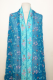 Dupatta Georgette blau mit Blumenstickerei