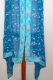 Dupatta Georgette blau mit Blumenstickerei