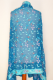 Dupatta Georgette blau mit Blumenstickerei