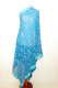 Dupatta Georgette blau mit Blumenstickerei